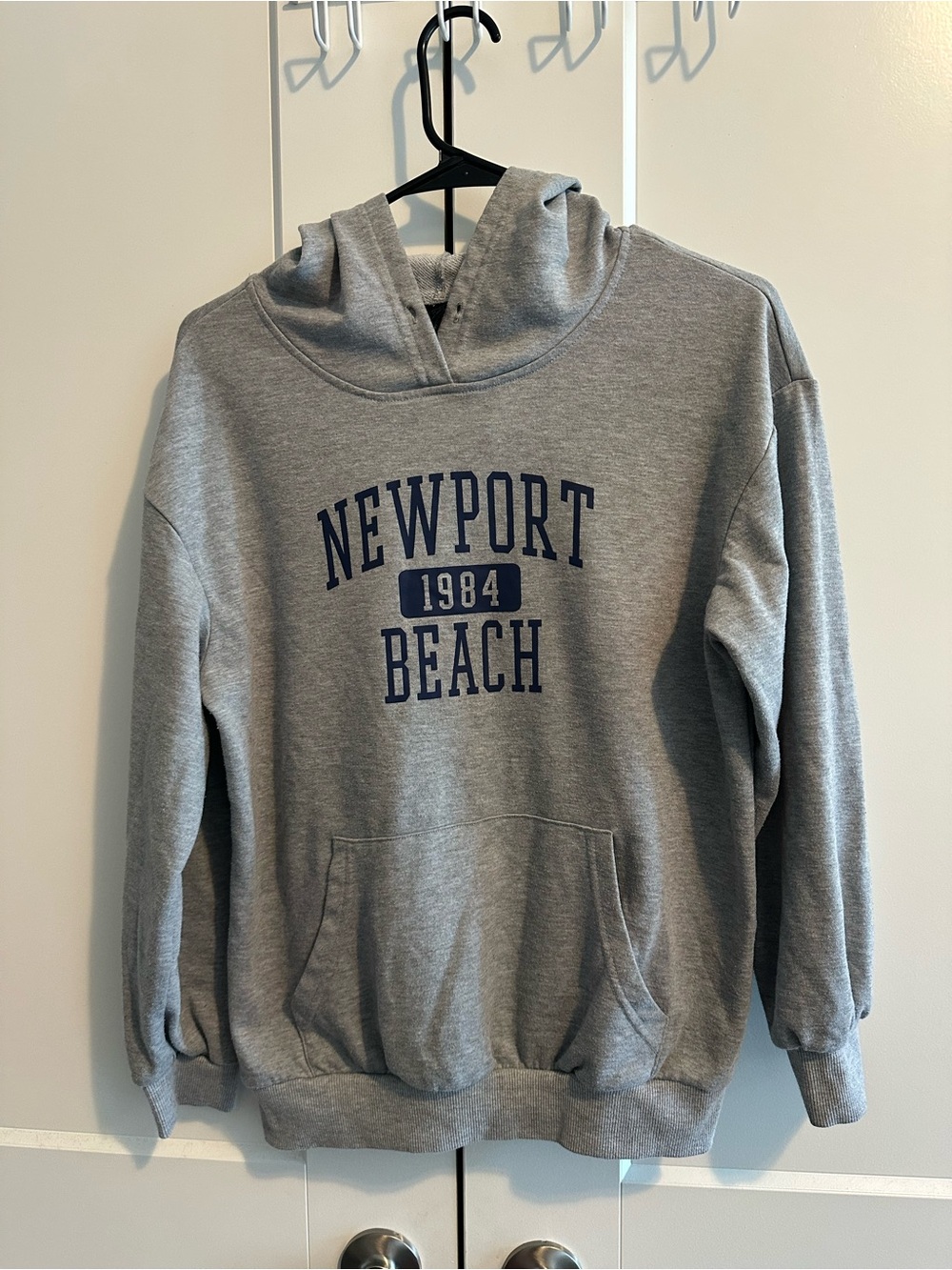 Newport Beach 1984 Grey Pullover Hoodie